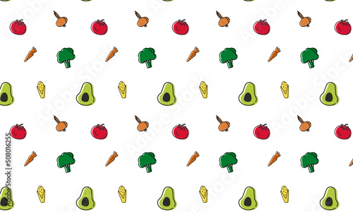 pattern of healthy variety of vegetables in color version