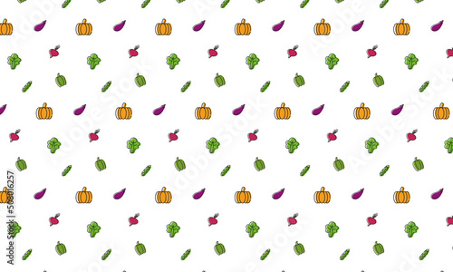 pattern of healthy variety of vegetables in color version
