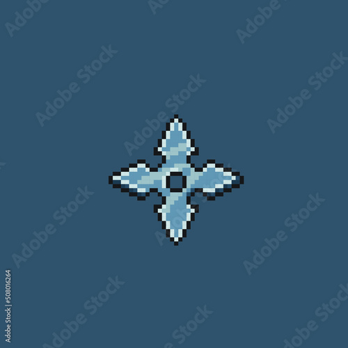 ninja typical weapon in pixel art style