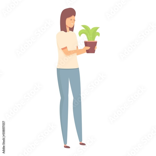 Care plant stress reduction icon cartoon vector. Medicine recession. Meditate mind