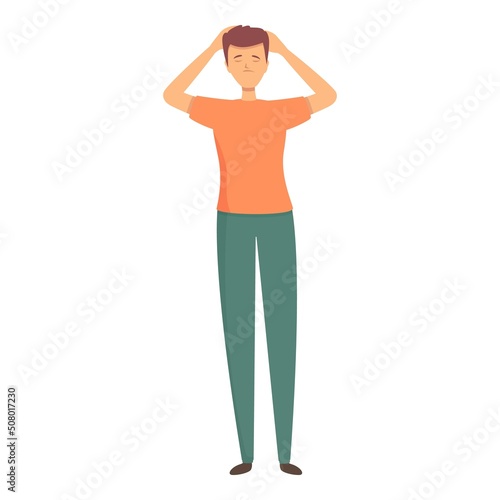 Man relax icon cartoon vector. Spa mind. Medicine lifestyle