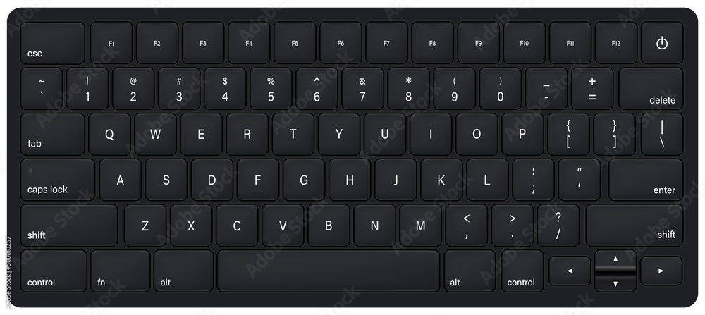 Laptop modern keyboard - vector illustration