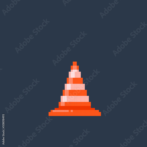 street cone in pixel art style