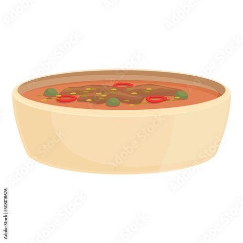 Caribbean soup icon cartoon vector. Food plate. Cuban dish