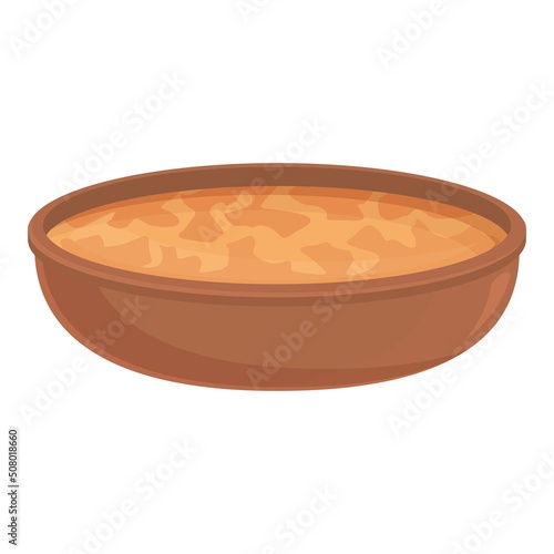 Caribbean soup bowl icon cartoon vector. Food plate. Cuban dish