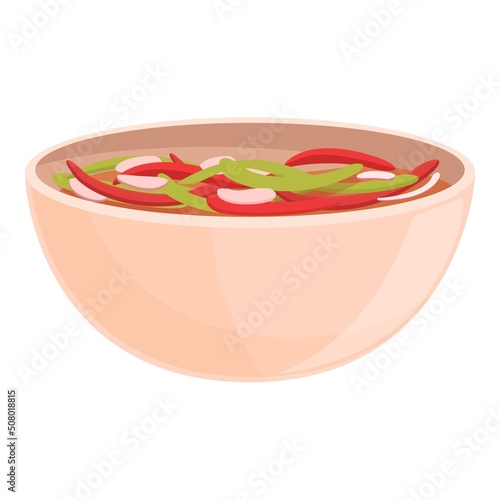 Caribbean salad icon cartoon vector. Food plate. Cuban dish