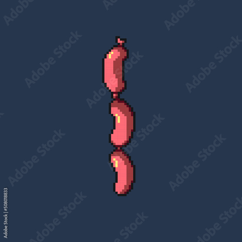 sausage in pixel art style