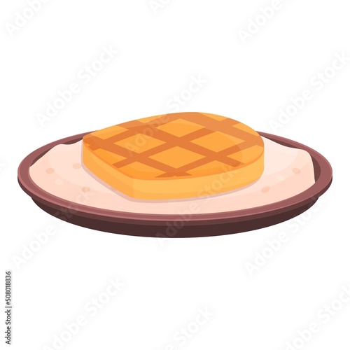 Grilled steak icon cartoon vector. Caribbean food. African plate