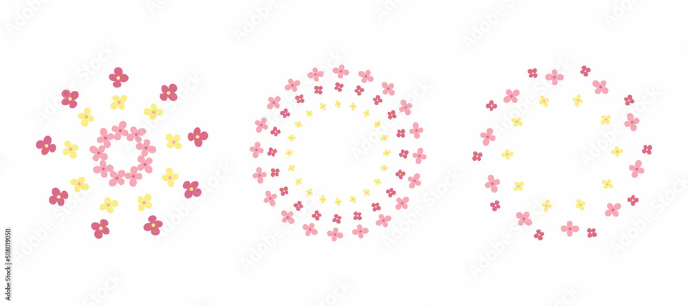 Flower wreath boom round circular shape pattern design. decorative floral vector illustration Flower wreath boom round circular shape pattern design. decorative floral vector illustration