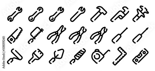 Tool icon set (Soft bold line version)
