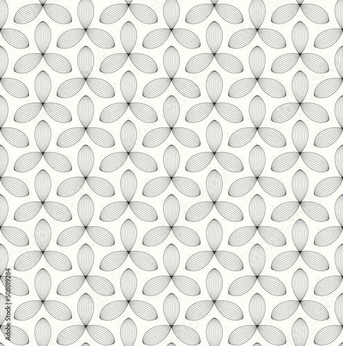 Vector seamless linear geometric pattern. Isolated on white background.