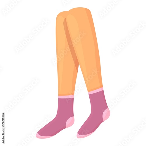 Small socks icon cartoon vector. Winter stocking. Cute foot