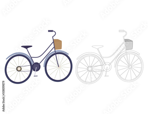 bicycle drawing for kids' coloring book