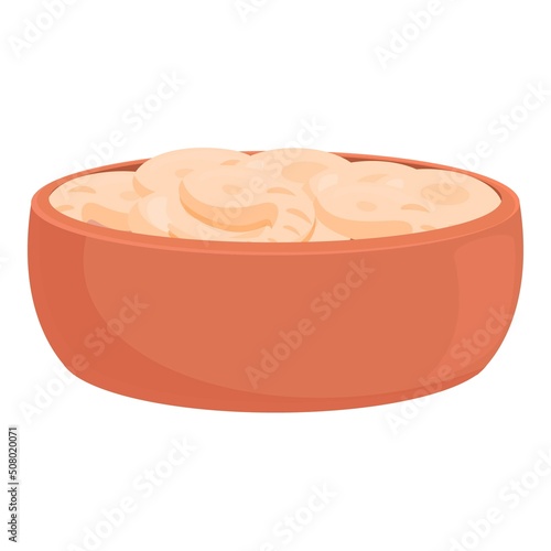 Spanish food bowl icon cartoon vector. Spain cuisine. Paella tapas