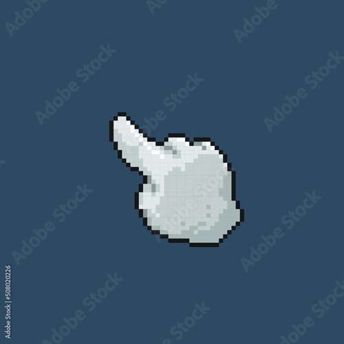 pointer hand in pixel art style