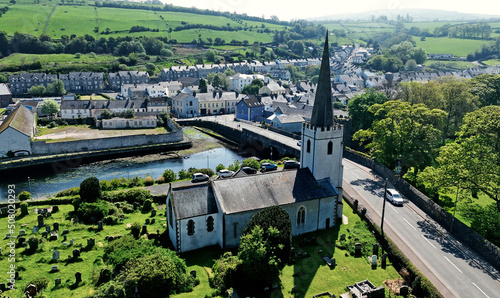 Aerial photo of Glenarm Village Co Antrim Northern Ireland by drone photo