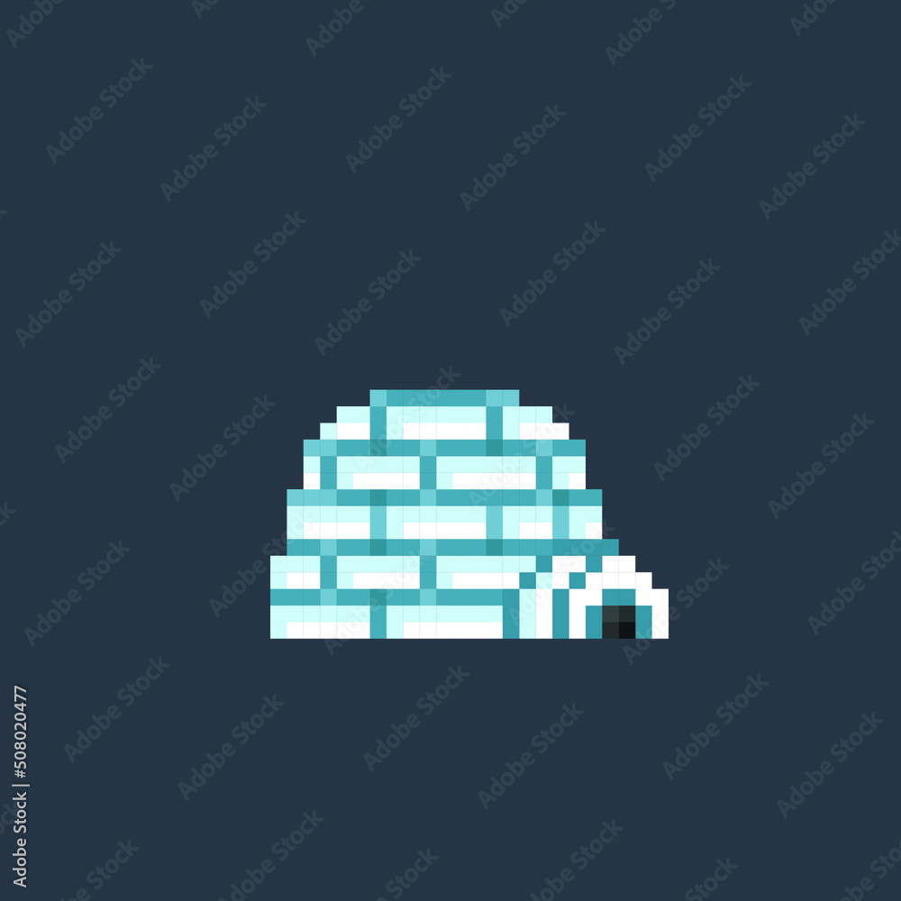 igloo house in pixel art style Adobe Stock