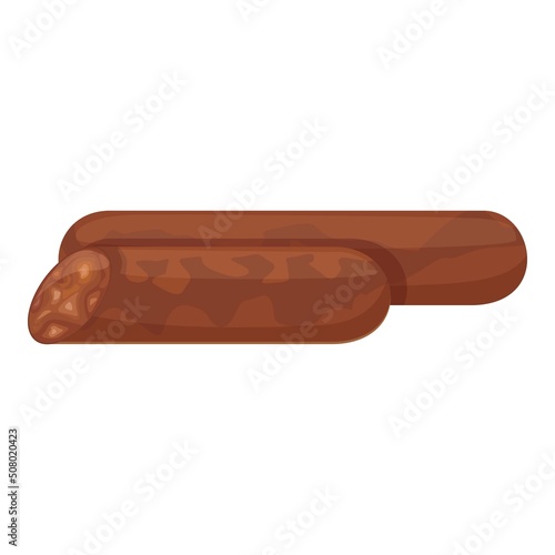 Spanish sausage icon cartoon vector. Cuisine food. Spain tapas