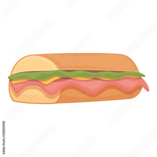 School spanish sandwich icon cartoon vector. Restaurant dish. Tapas paella