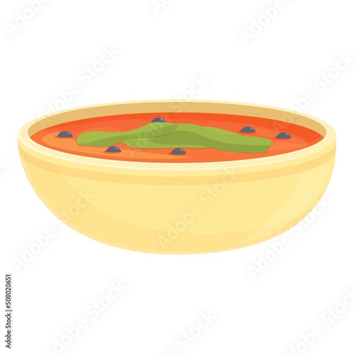 Spanish soup icon cartoon vector. Spain food. Restaurant dish