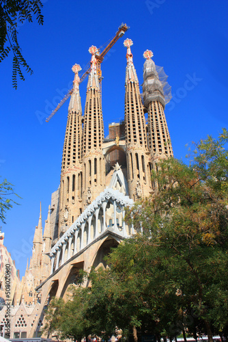Sagrada Familia of Antonio Gaudi in Barcelona, Spain 