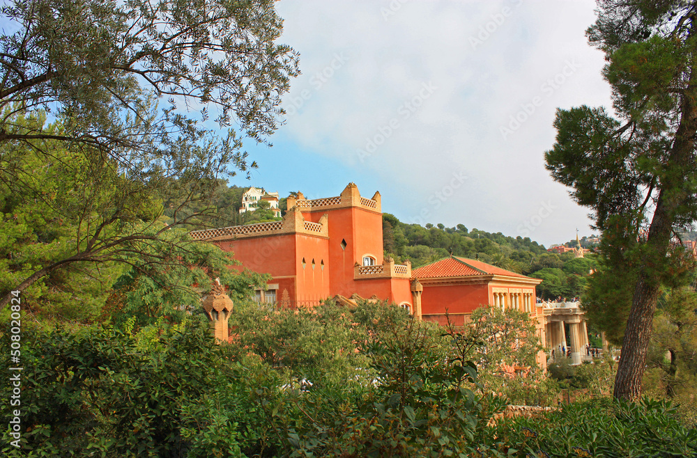 Famous Park Guell in Barcelona, Spain Famous Park Guell in Barcelona, Spain