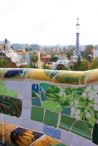 Mosaic in the Park Guell in Barcelona 