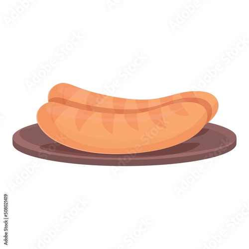 Pork sausage icon cartoon vector. Austrian cuisine. Soup menu