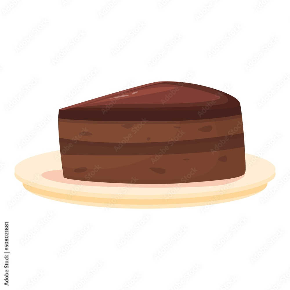 Chocolate cake icon cartoon vector. Austrian food. Restaurant menu Chocolate cake icon cartoon vector. Austrian food. Restaurant menu