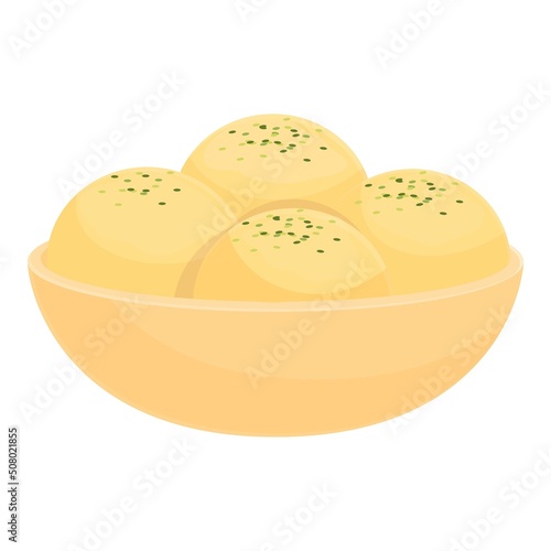 Potato balls icon cartoon vector. Food cuisine. Onion recipe