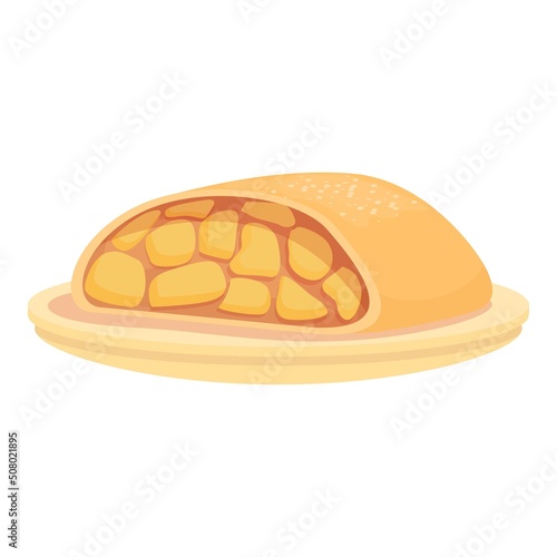National menu food icon cartoon vector. Mustard cuisine. Roast bread