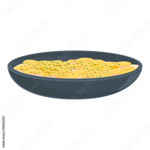 Pasta food icon cartoon vector. Austrian cuisine. Restaurant plate