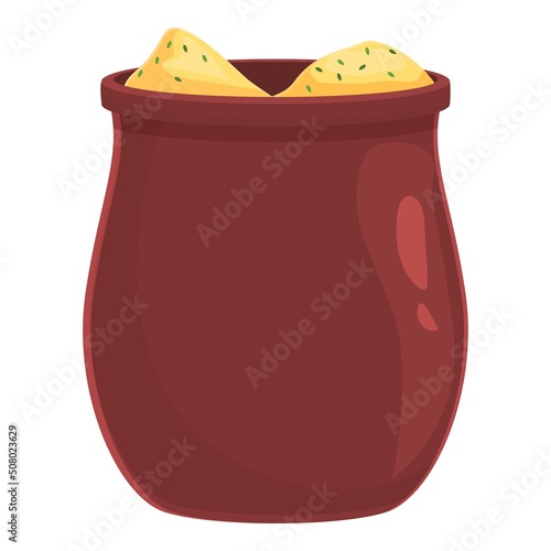 Azerbaijan cuisine icon cartoon vector. Armenia food. Rice dish
