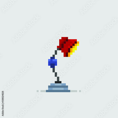 desktop lamp in pixel art style