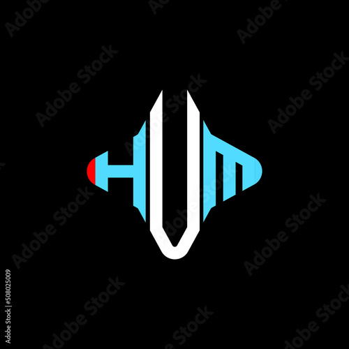 HUM letter logo creative design with vector graphic