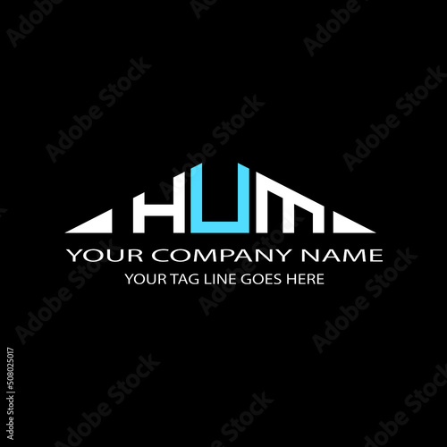 HUM letter logo creative design with vector graphic