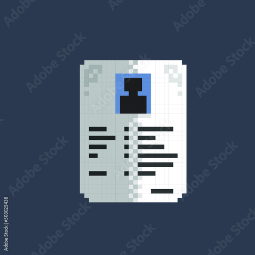 personal document in pixel art style