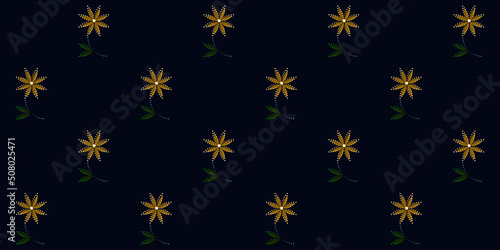 Wallpaper Mural Cute small abstract flowers motif pattern continuous background. Modern decor ditsy floral fabric design textile swatch ladies dress all over print block. Torontodigital.ca