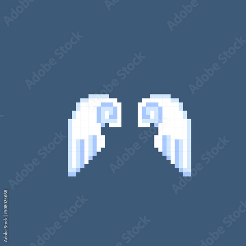 angel wing in pixel art style