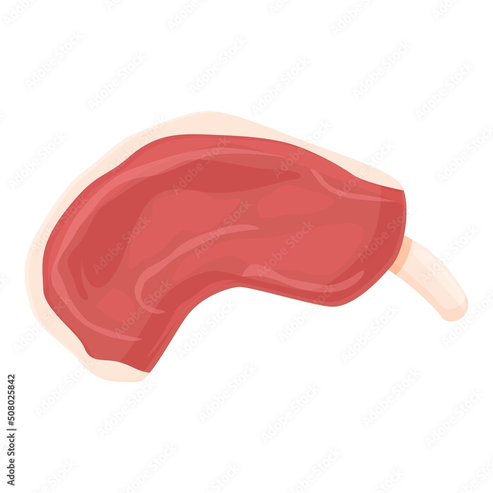 Food steak icon cartoon vector. Pork beef. Meat lamb Food steak icon cartoon vector. Pork beef. Meat lamb