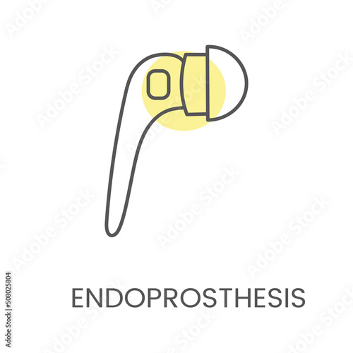 Endoprosthesis vector linear icon. Illustration of prosthetics