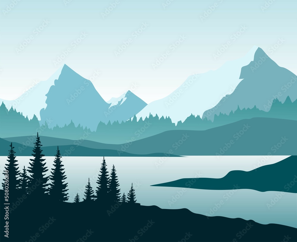 mountain landscape with lake mountain landscape with lake