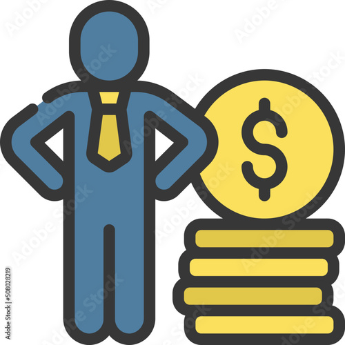 Coin Pile Person Icon