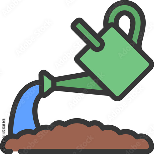 Watering Can Over Plants Icon