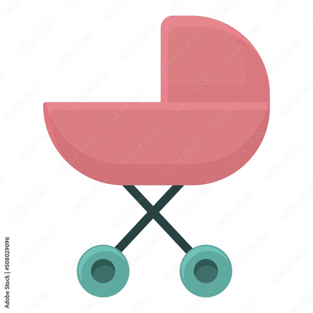Baby pram icon cartoon vector. Store shop. Plastic toy Baby pram icon cartoon vector. Store shop. Plastic toy