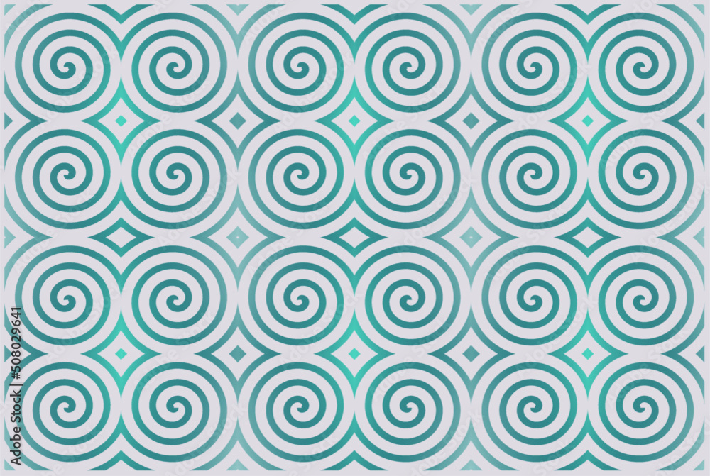abstract vector geometric background with spirals in green gradient color