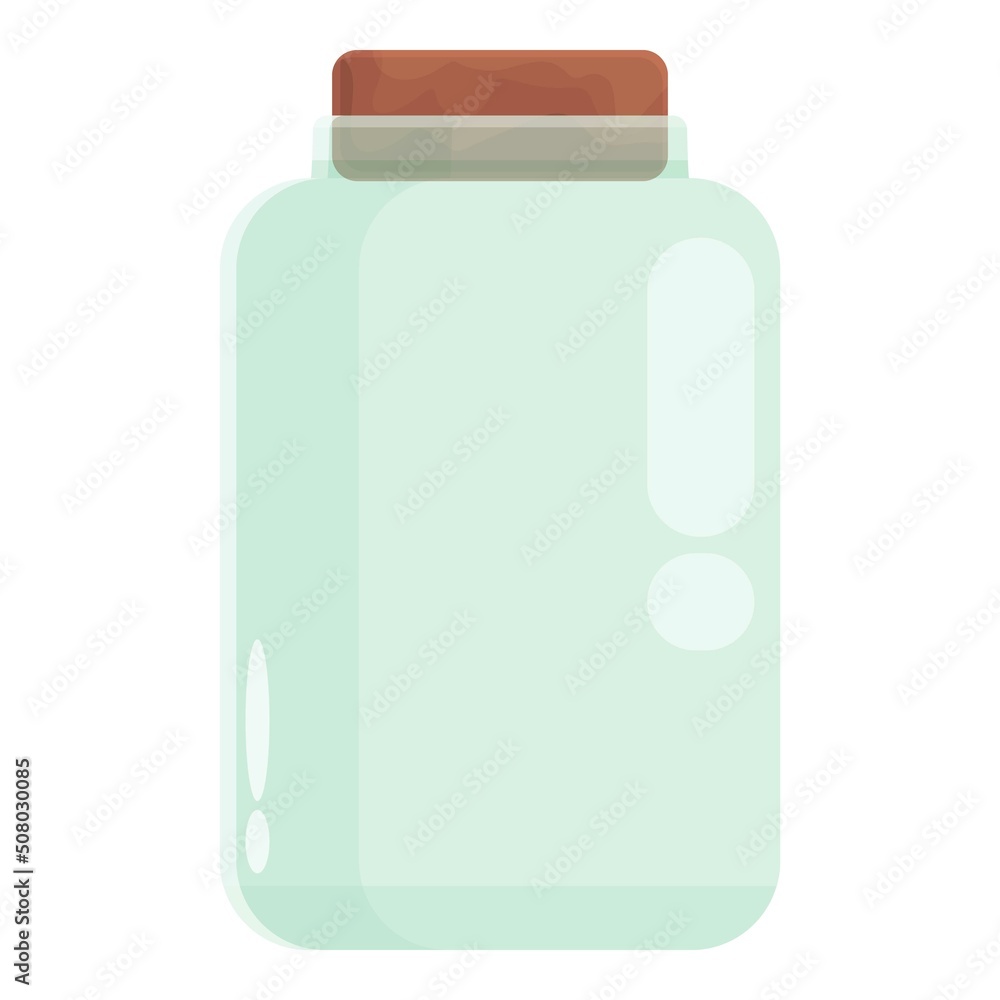 Glass jar icon cartoon vector. Ecology friendly. Eco protection Glass jar icon cartoon vector. Ecology friendly. Eco protection