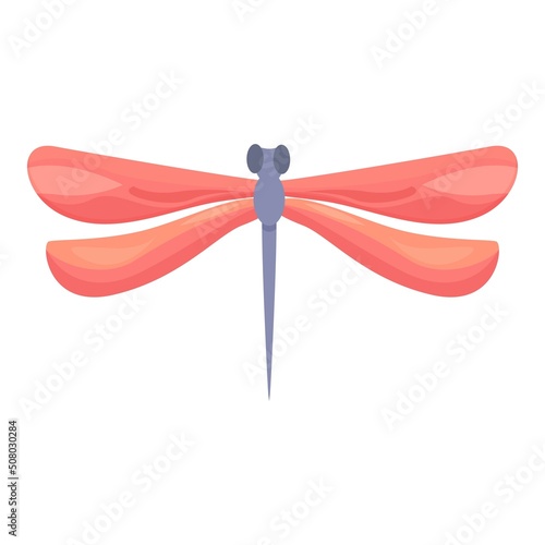 Red dragonfly icon cartoon vector. Wing bug. Nature insect © nsit0108
