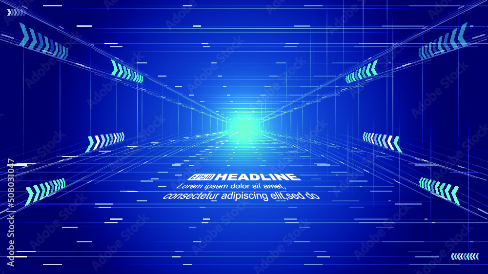 Vertically extending tunnel futuristic space science and technology vector background Vertically extending tunnel futuristic space science and technology vector background