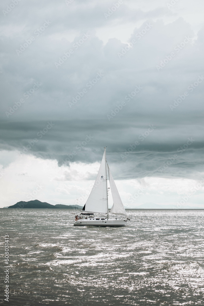 Fototapeta sailboat on the sea